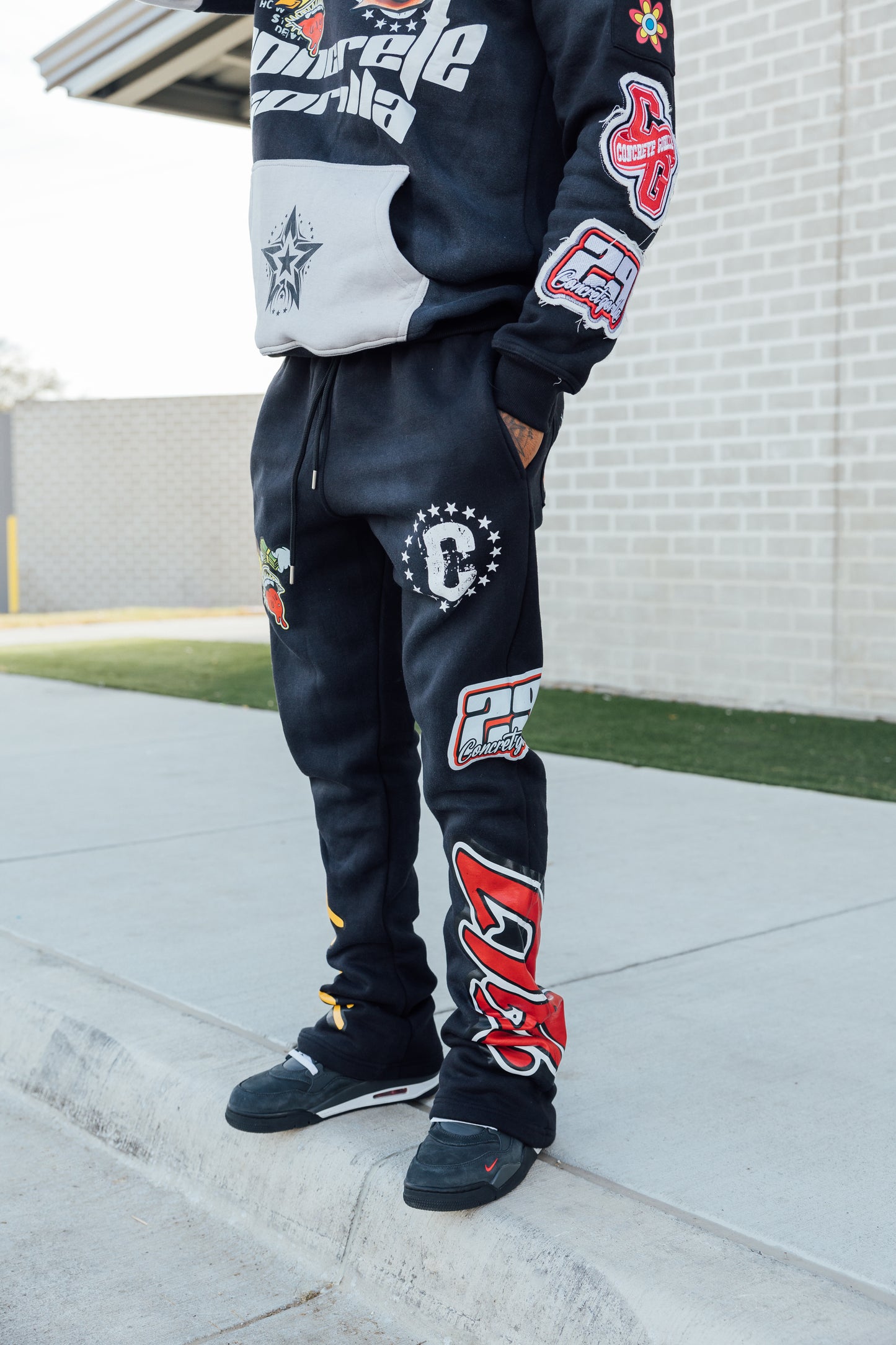Concrete jump suit black