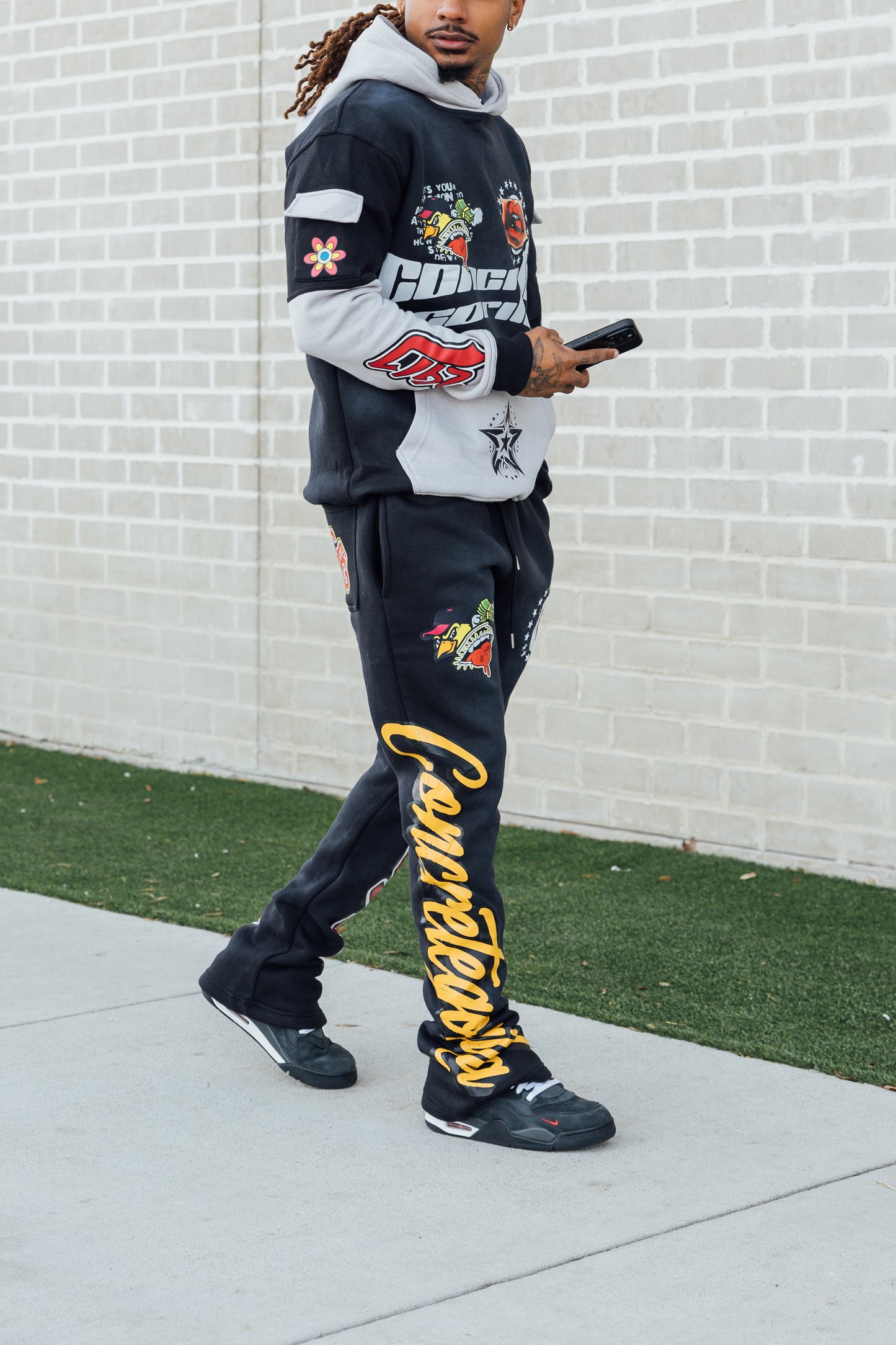 Concrete jump suit black